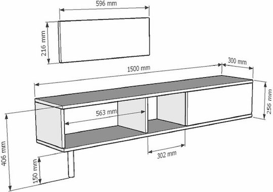 TV Stand Travertine L150xD30xH41cm