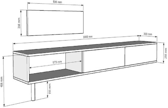 Gold TV Stand L180xD30xH41cm