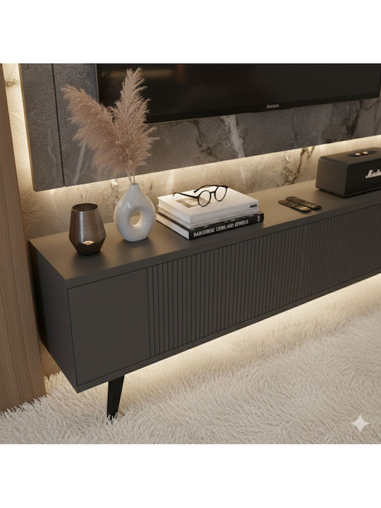 TV-Ständer Schwarz M120xP30xH41cm SteweHome