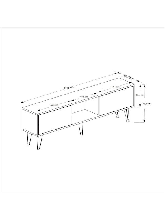 TV-Ständer Blau M150xP30xH46cm SteweHome