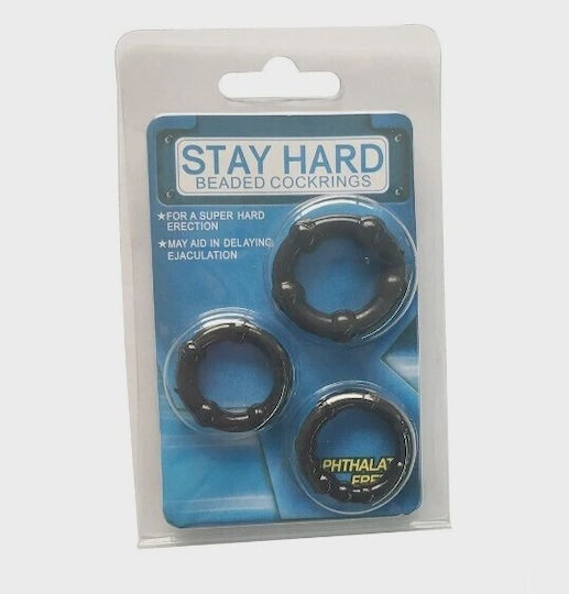 Mokko Toys Δαχτυλίδι Πέους Μαύρο 3τμχ