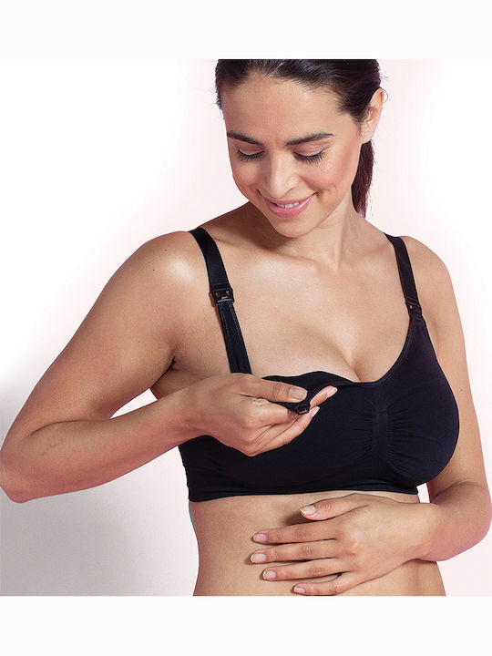 Carriwell Padded Maternity & Nursing Sports Bra with Clips Black