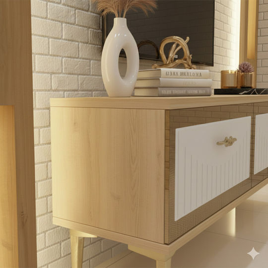 Έπιπλο TV Επιδαπέδιο Χρυσό 120x30x15εκ. Έπιπλο TV Επιδαπέδιο Χρυσό 120x30x15εκ.