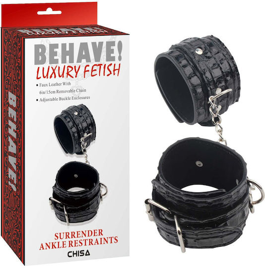 Chisa Novelties Behave! Surrender Ankle Restraints Cătușe în Culoare Negru