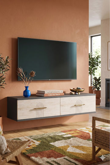 Έπιπλο TV Επιτοίχιο Χρυσό 120x30x26εκ. Έπιπλο TV Επιτοίχιο Χρυσό 120x30x26εκ.