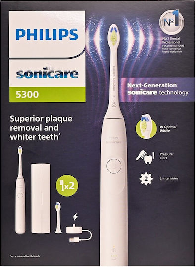 Philips Sonicare Periuță de dinți electrică cu Senzor de Presiune și Husă de Călătorie Albă