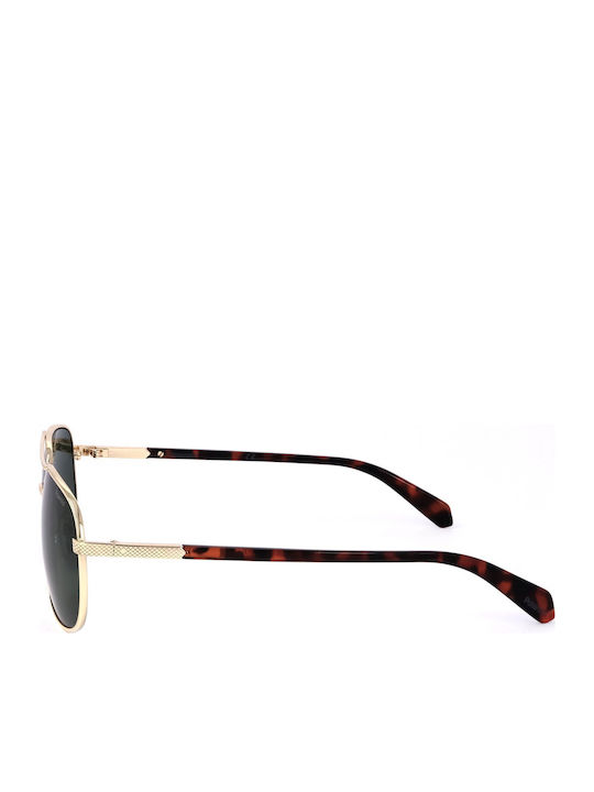 Polaroid Men's Sunglasses with Gold Metal Frame and Green Polarized Lens PLD2074/S/X J5G/UC
