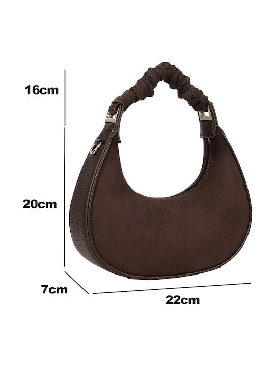 Gallantry Women Hobo Handbag Ruched Handle Elegant Shoulder Strap Dark Brown