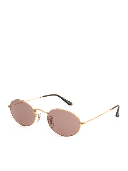 Ray Ban Унисекс Слънчеви Очила с Златен Метален Рамка и Кафяви Стъкла