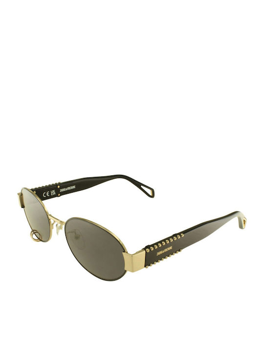 Zadig & Voltaire Women's Sunglasses With Gold Frame And Gray Lens