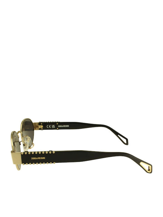 Zadig & Voltaire Women's Sunglasses With Gold Frame And Gray Lens