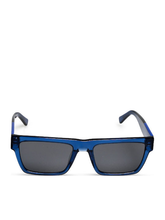 The Glass of Brixton Men's Sunglasses with Blue Plastic Frame and Gray Lens