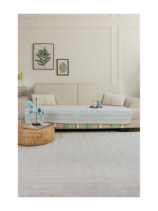 SteweHome Cuvertură Pentru Canapea De Fotoliu 115x201cm Cuvertură Canapea Cu Pompon