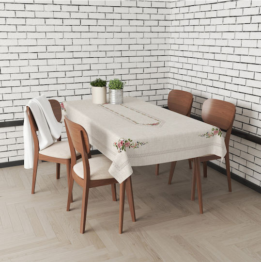SteweHome Τραπεζομάντηλο με Κέντημα Εκρού 150x220εκ.