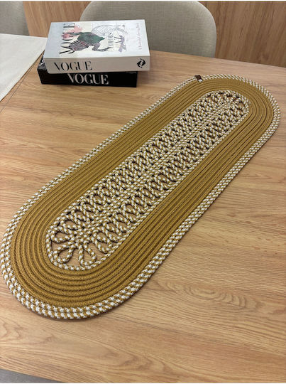 SteweHome Cotton Knitted Silver Table Runner 30x80cm
