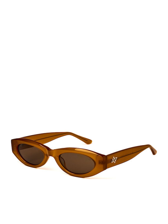 AV Sunglasses Γυναικεία Γυαλιά Ηλίου με Καφέ Κοκκάλινο Σκελετό και Καφέ Φακό AV142/27-Honey