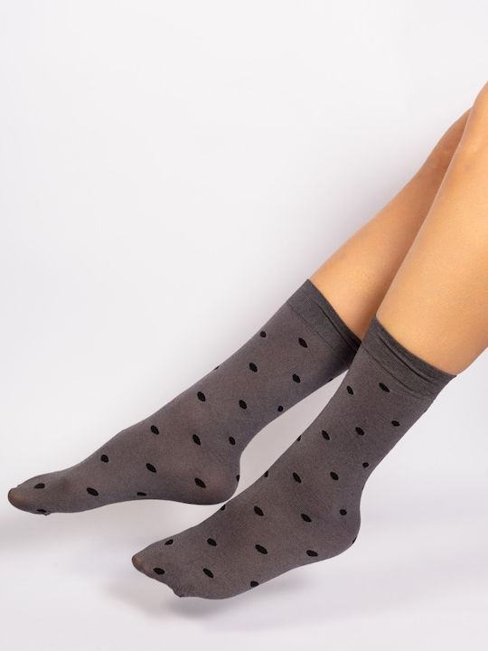 Damen Knöchelsocken mit Polka-Dots Schwarz Linea D'oro K045-schwarz Damen Knöchelsocken mit Polka-Dots Schwarz Linea D'oro K045-schwarz