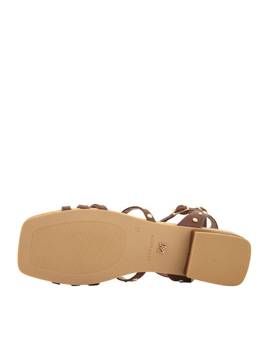 Sandale Casual Damă Din Piele Maro