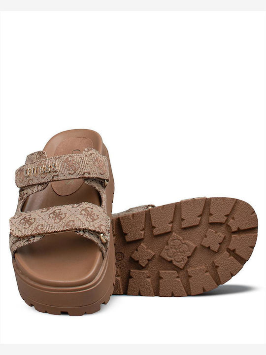 Sandale Flatforme Damă Maro