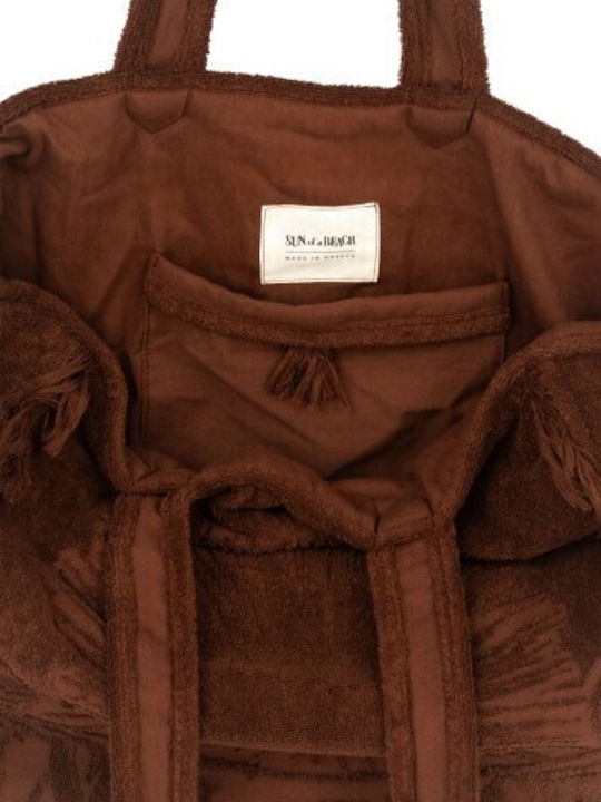 Sun of a Beach Terrycloth Brown Beach Bag