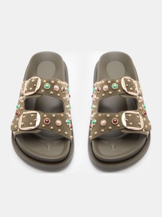 Γυναικεία Σανδάλια Flatforms Χακί
