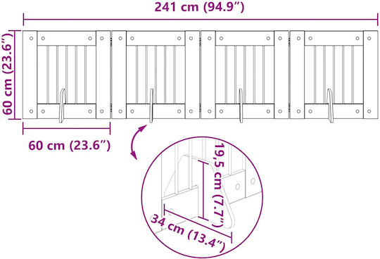 vidaXL Πόρτα Σκύλου από Μέταλλο σε Καφέ Χρώμα 60 x 60 x 60εκ.