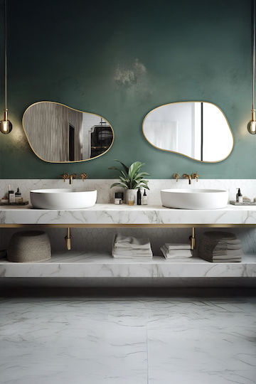 SteweHome Bathroom Mirror Made of MDF 100x135cm Bronze