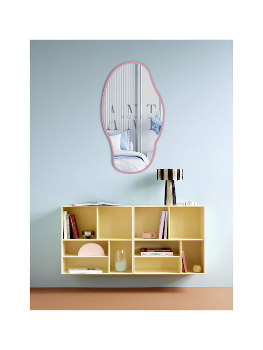 SteweHome Bathroom Mirror Made of MDF 75x40cm Pink