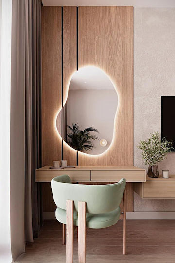 SteweHome STE-009784-V9445-129569 Καθρέπτης Led Αφής από MDF 100x70cm Λευκός
