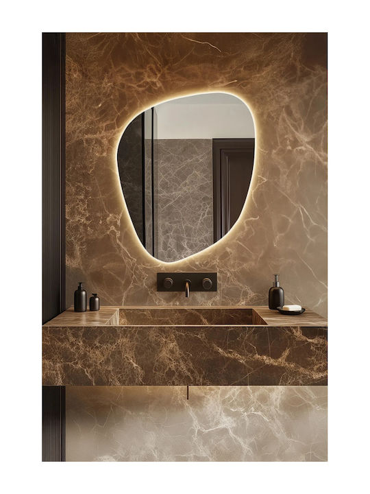 SteweHome Oglindă de Baie cu Lumini LED 70x55cm Galben