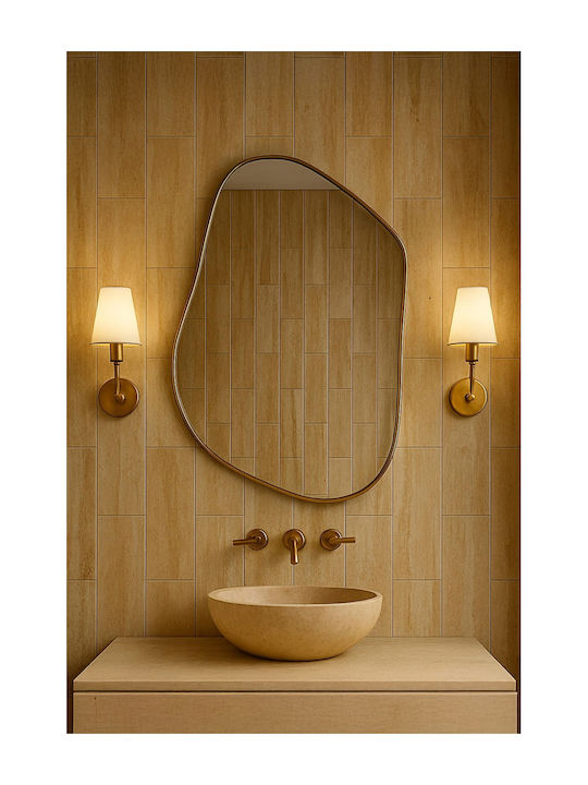 SteweHome Bathroom Mirror Made of Metal 90x105cm Silver