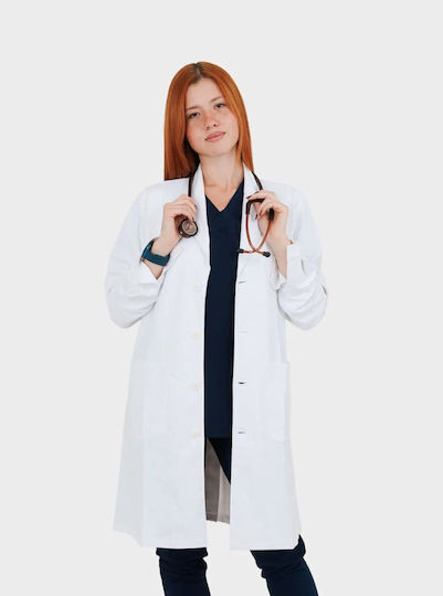 Dr. Scrub Unisex Ιατρική Ρόμπα Λευκή