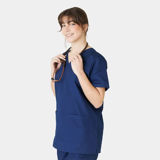 Dr. Scrub Unisex Ιατρική Μπλούζα Navy Μπλε