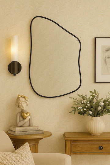 SteweHome Καθρέπτης Μπάνιου από Μέταλλο 60x80cm Μπρονζέ
