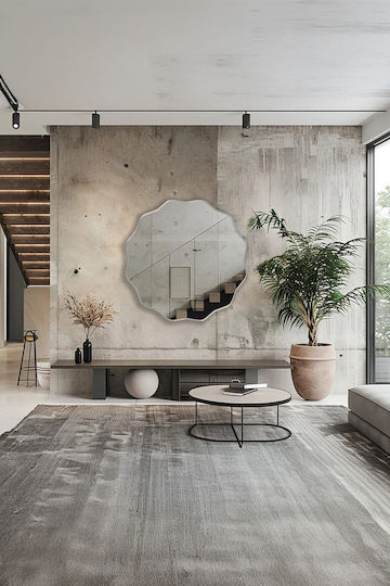 SteweHome Καθρέπτης Μπάνιου από Μέταλλο 60x60cm Μπρονζέ