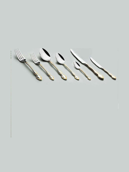 SteweHome Cutlery Set Stainless Steel Gold 89 Pieces