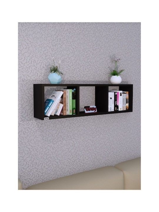 Wandregal Schwarz 90x17x21,5cm