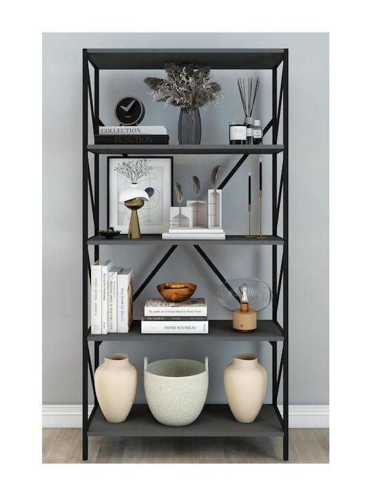 Bücherregal Grau 70x34x180cm
