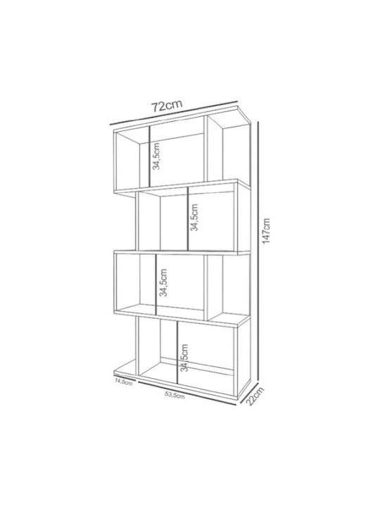 Βιβλιοθήκη Κλασικό 72x22x147εκ.