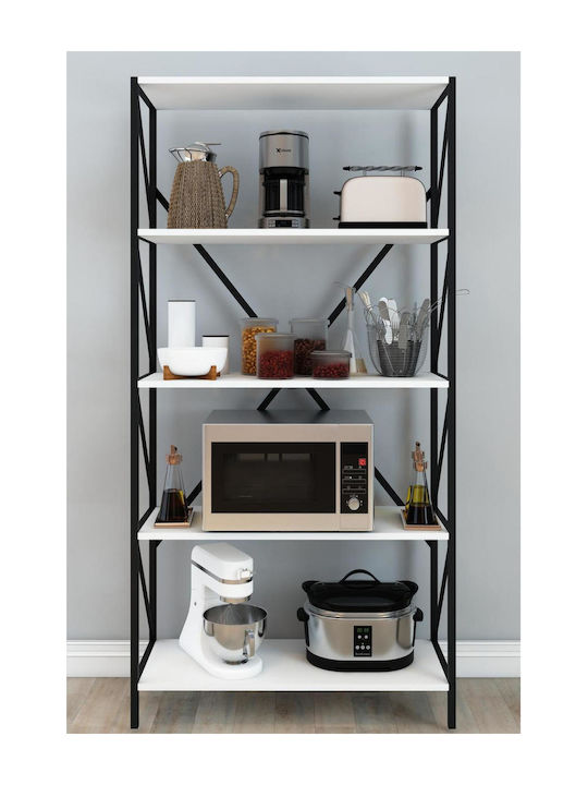 White Bookcase 70x34x180cm