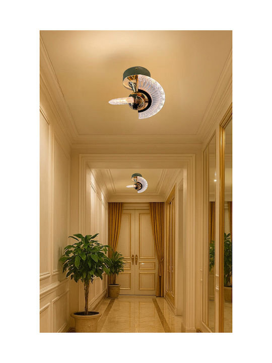 SteweHome Modern Wall Lamp with E27 Socket Yellow 22x19cm