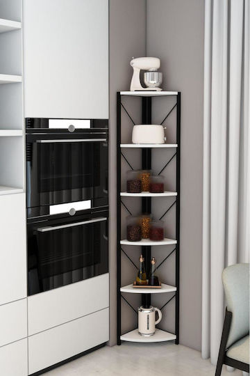Corner Metal Bookcase 46x30x177cm