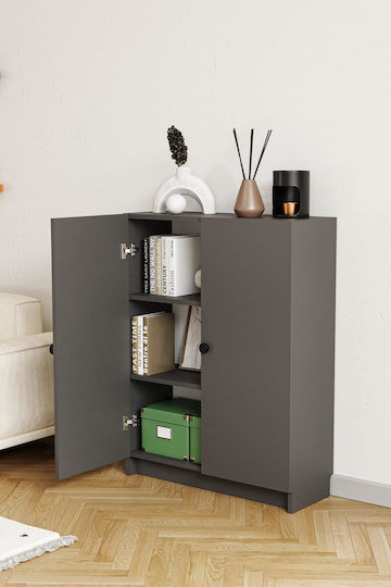 Office Storage Cabinet Wooden in Grey Color