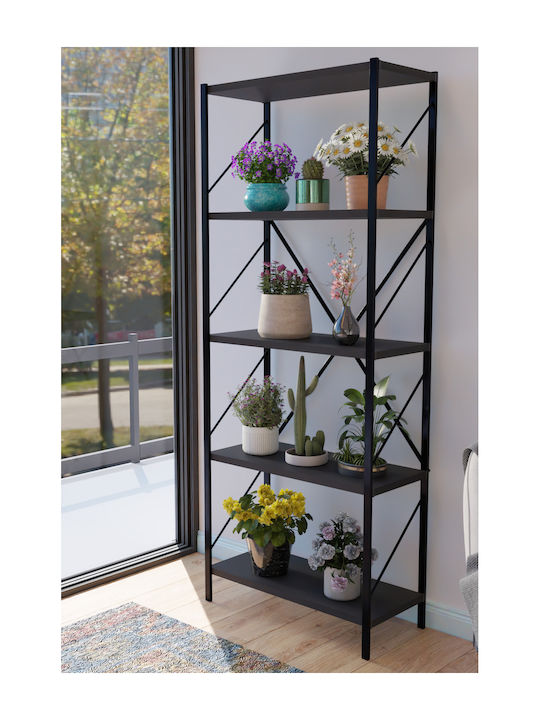 Gray Bookcase 60x25x150cm