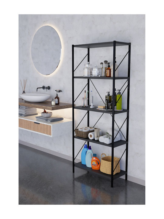 Gray Bookcase 60x25x150cm