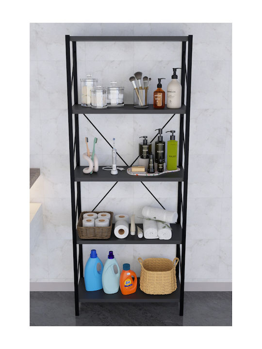 Gray Bookcase 60x25x150cm