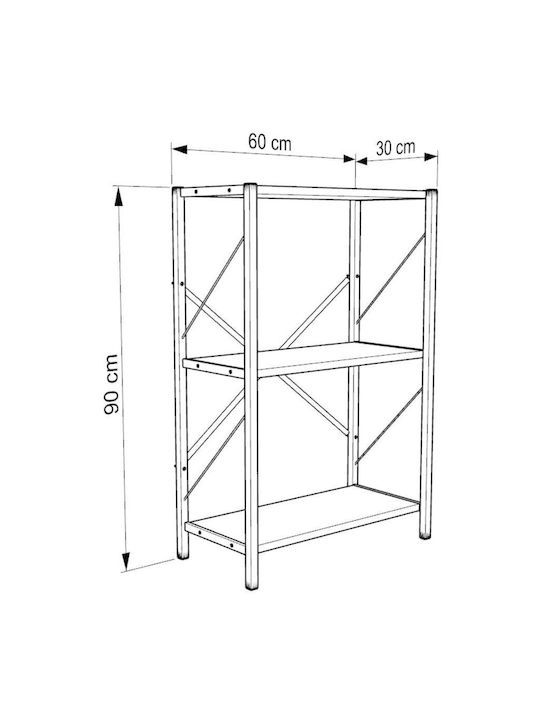 Ράφι Τοίχου Λευκό 60x30x80εκ.