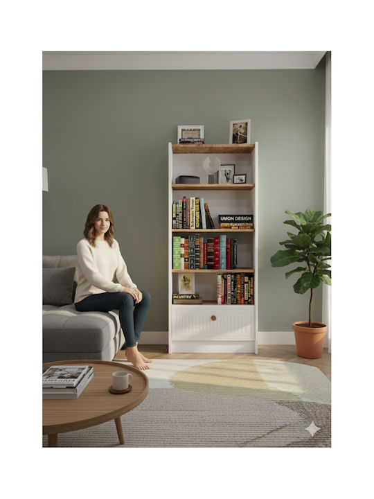 Beige Bookcase 60x22x151cm