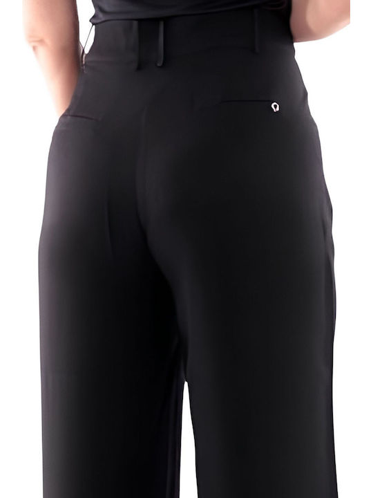 Damen Palazzo Hose Passform Schwarz