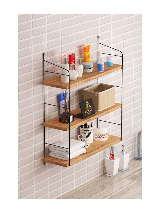 Wandregal Metallisch 60x17.5x59cm